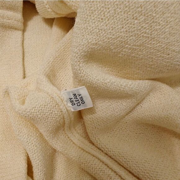 St. John Cream Cardigan Sweater V-Neck Long Sleeve Sz XL - Picture 5 of 7